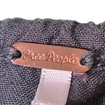 Free People  Shirt Womens XS Gray Boho Peasant Crochet Lace Tassel Long Sleeve Photo 5