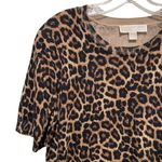 Michael Michael Kors Leopard Print Short Sleeve Sweater Brown Women’s Size XL Photo 3