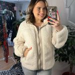 Abercrombie & Fitch Full Zip Sherpa Jacket White Size Medium Photo 5