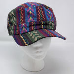 NexGen Tapestry Hat Stripe Cap Cotton Unisex Adjustable Military Style Purple Photo 0