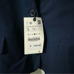 ZARA  Navy Blue Tailored Wool Blend Lapel Collar Long Sleeves Luxury Blazer Sz L Photo 15