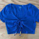 PacSun  Royal Blue Ruched Crop Top Photo 0