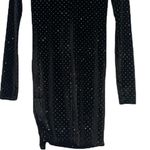 ZARA  Trafaluc Glitter Dot Black Velvet Bodycon Ruffle Dress Small Photo 12