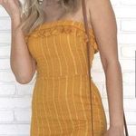 Honey Punch Mustard Yellow Pom Dress Photo 1