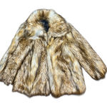 ASOS Faux Fur Coat Jacket Tan Brown Ombre Chic Outerwear Size 4 Boho Short NWOT Photo 0