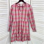 J.Crew  Factory Plaid Ruffle Trim Tiered Shift Dress‎ Pink 6 Photo 7