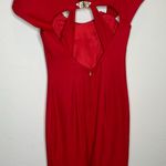 Vintage 80s Red Sexy Cutouts Sheath Dress Sz 2 Rhinestone Details Photo 6