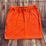 SheIn Curve Ribbed Knit Drawstring Stretch Mini Skirt Orange Neon Size 0XL Photo 4