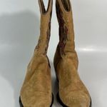 Vintage American West Trading Co. Brown Suede Rose Embroidered Cowgirl Boots 8 Photo 1