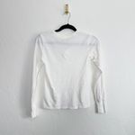 Everlane  | ReCotton 100% Cotton Long Sleeve Button Henley Top in White Photo 3