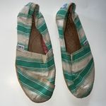 Toms  green striped slip on shoes Photo 2