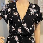 American Rag Faux Wrap Maxi Dress Color: Tossed Floral Black Size Small Photo 4