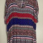 Lucy & Laurel 🟢  boho multi color blue red print 3x plus top Photo 0