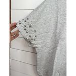 Catherine Malandrino Size S Grey Heather Pearl Studded Short Sleeve Sweatshirt Photo 3