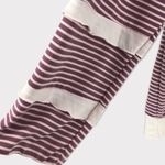 Brigitte Brianna Sexy Modest Mauve Cream Striped Ruffle Sleeve Sweatshirt Large Purple Photo 4