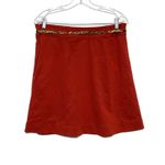 Tommy Hilfiger Red Skirt 8 Pleated Leopard Belt Preppy Y2K Classic Career Office Photo 3