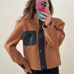 Anthropologie NWT Marled Tan & Black Cropped Button Up Jacket Sz Medium Photo 1