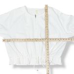 Anthropologie Maeve Beach Parachute Bomber Jacket White XL Scrunch Tie Zip Front Photo 13