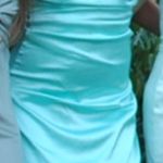 Mini Satin teal dress HOCO Green Size 6 Photo 2