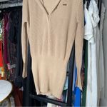 New SER.O.YA Katana Sweater Mini Dress in Tan Size L Photo 9