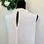 Ann Taylor Factory White Ruffle Sleeveless Blouse Photo 6