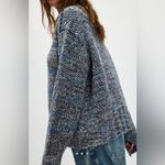 Free People NWT lunar eclipse cotton candy pullover oversized small black blue Photo 2