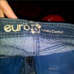 European Culture Euro tummy control blue capri Jeans Size 4 Photo 6