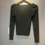 Aritzia TNA Homestretch Wide Scoopneck Long Sleeve Ribbed Shirt Green Small Photo 6