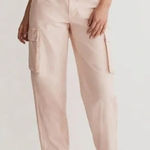 Madewell Pink Cargo Straight Leg Pants Baggy Boho Military Women's size 29 Photo 0