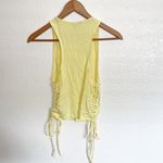 Forever 21  Light Yellow Cropped Knit Tie Side Ruched Tank Top Photo 5