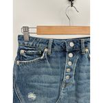 Free People Denim A-Line Dark Wash Blue Button Fly Skirt Women's Size 25 Photo 4