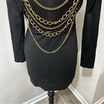 Nasty Gal Black Mini Dress with Gold Chains in Size Large Photo 3