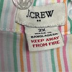 J.Crew Rainbow Striped Short Sleeves Button Down Shirt Top Pajama Plus XXL 2X Photo 4