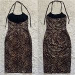 Pinup Couture Dixiefried Dress Halter Satin Cheetah Leopard Print Vintage Sz S Multiple Photo 2
