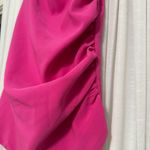 Glam  Vibrant Pink Strapless Skort Romper Photo 3