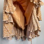 By Together Tiered Abstract Yellow Stretchy Waist Knee Length Skirt Women Small Photo 2