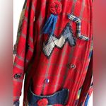 CRYSTAL Handwoven VINTAGE ART TO WEAR Embroidered Button Denim Blazer Medium Blue Photo 3