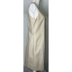 Chadwick's VTG Tan Beige Cream Square Neck MIDI Linen Dress 12P Photo 3