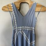 NEW Mon Renn Serape Midi Dress Blue Postcards White Pattern Size Small/8 Photo 5