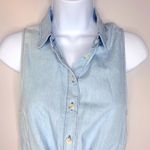 BDG ‎ Chambray Button Down Tie Waist Sleeveless Top Size S Photo 2