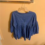 Hemant and Nandita  Anthropologie Lianna blue floral embroidered blouse Photo 8