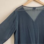 Eileen Fisher  Silk Crepe Sheer Tunic Dress Side Slits size M Photo 7