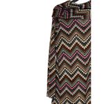 Ivy Jane  Women Top Boho Chevron Longsleeve Cowl Neck Hi-Lo Hem Multicolor Medium Photo 7