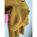 Madewell Balloon-Sleeve Mockneck Sweater Mustard Yellow soft Knit L Cozy Photo 2