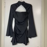 House Of CB NWOT Toira keyhole mini flare satin black dress size XS Photo 1