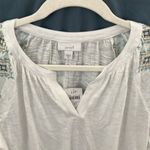 J.Jill - pure Jill-White, sheer, embroidered elastic sleeves- SOFT-long sleeve-XS Photo 7