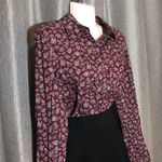Esprit Purple Pattern Button Down long Sleeve Top Photo 2
