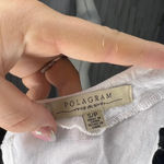 Polagram Women's White Bell Sleeve Blouse Blue Stripe Trim Size Small Photo 6