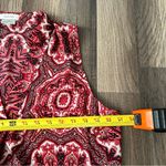 Van Heusen Women's Large Sleeveless  Red Black Batik/Paisley Print Blouse V-Neck Photo 2