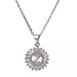 Initial “Z” Rhinestone Charm Necklace Silver Photo 0